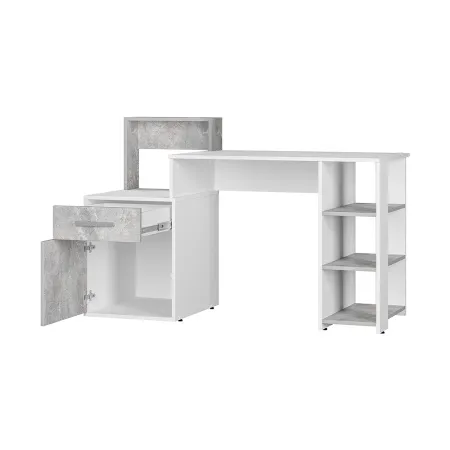 Стол компьютерный "Лайф" (Белый/бетон)