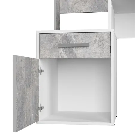 Стол компьютерный "Лайф" (Белый/бетон)