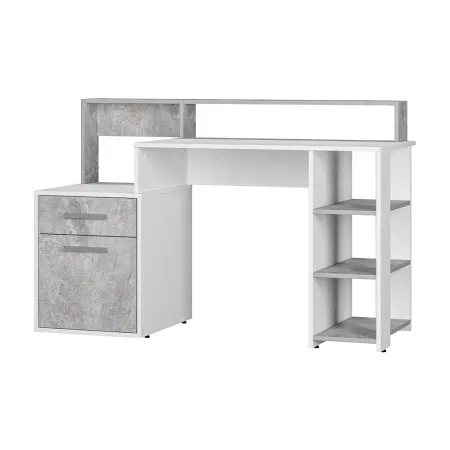Стол компьютерный "Лайф" (Белый/бетон)