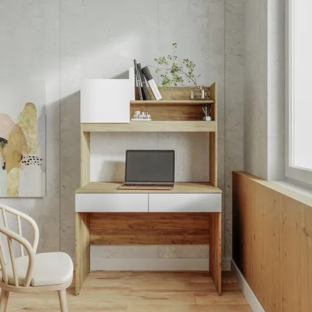 "Селфи" Стол письменный ПС-05 (крафт/белый)