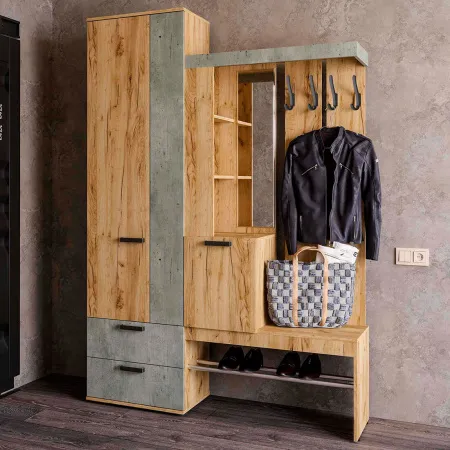 Прихожая "Трамп" (крафт/бетон)