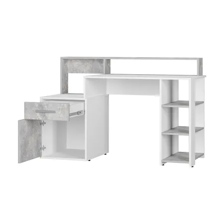 Стол компьютерный "Лайф" (Белый/бетон)