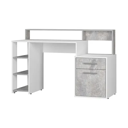Стол компьютерный "Лайф" (Белый/бетон)