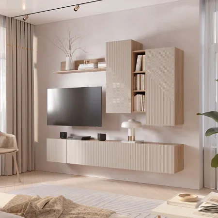 Гостиный модуль "Эмилия" ГМ-12 (Дуб смоки/Айриш (MF03)