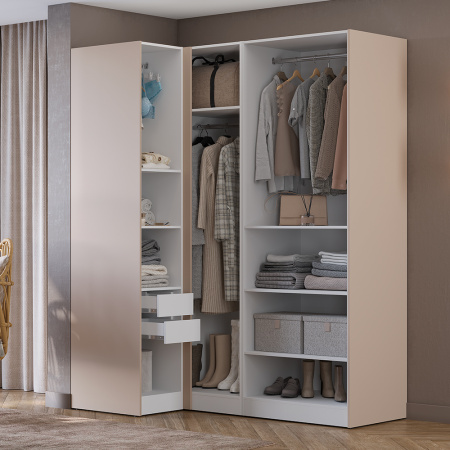 Шкаф угловой "Тринити" ШКУ-06 (Белый)
