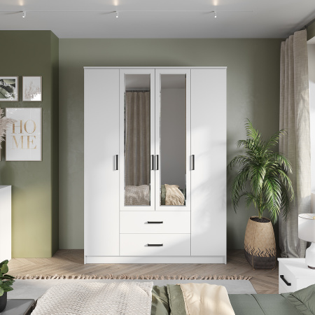 Шкаф 4-х створчатый "Фьюжн" ШК-14 (белый)