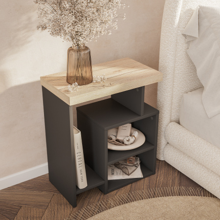 Стол журнальный "Роза" СЖ-01 (графит/дуб кера)