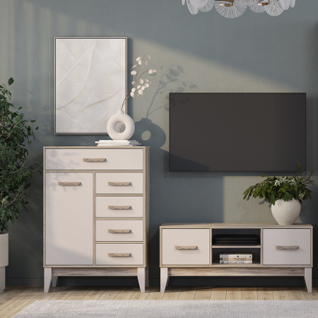 Комод "Скандика" КМ-13 (дуб смоки/кашемир)