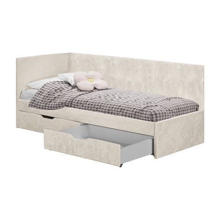 Кровать односпальная "Лео" КР-49 (Белый/Мокко/ЛДСП настил)