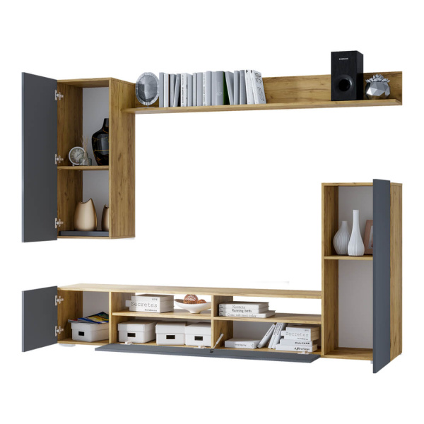 Гостиная "Диаманд"  (крафт/графит)