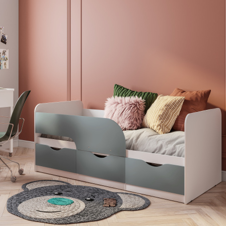 Кровать 0,9 м "Стандарт" КР-22 NEW (Белый/MF11)