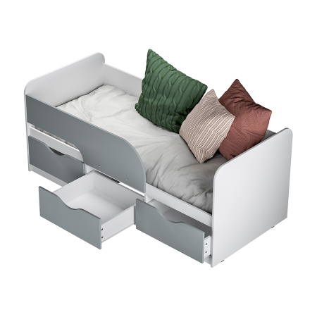 Кровать 0,9 м "Стандарт" КР-22 NEW (Белый/MF11)