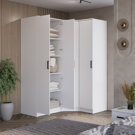 Шкаф угловой "Фьюжн" ШКУ-04 (Белый)