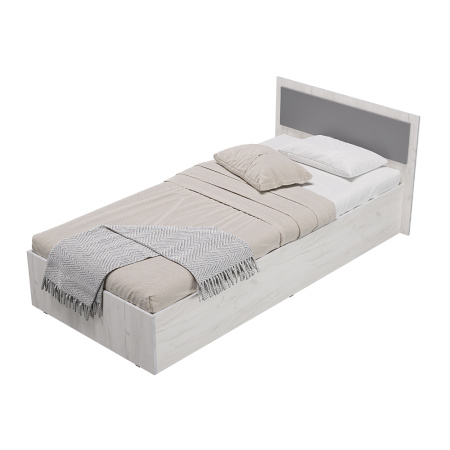 Кровать 0,9 м "Фиеста" (дуб крафт белый)