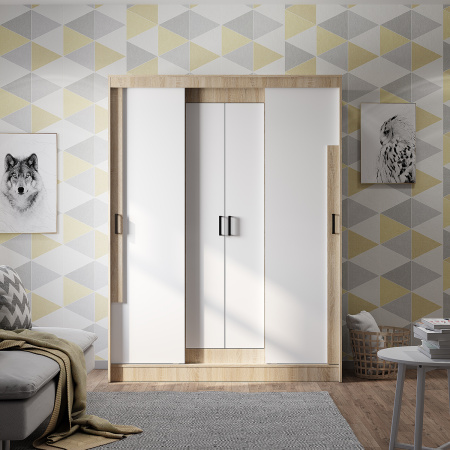 Шкаф-купе "Смарт" ШКК-06 (Дуб сонома/белый)