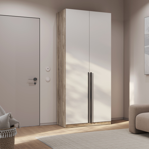 Шкаф 2-х створчатый "Урбан" ШК-03 (дуб смоки/кашемир)