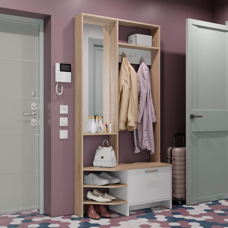 Прихожая "Тео" ПР-01 (сонома/белый)