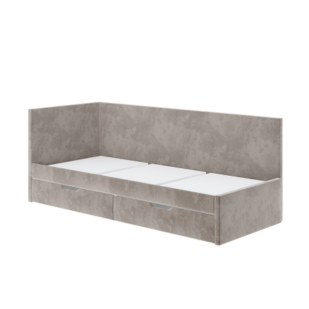 Кровать односпальная "Лео" КР-49 (Белый/Муссон/ЛДСП настил)