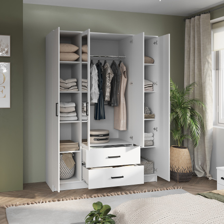 Шкаф 4-х створчатый "Фьюжн" ШК-14 (белый)