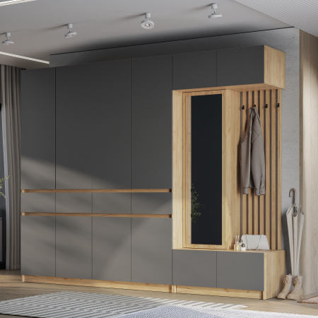 Шкаф 4-х створчатый "Багира" ШК-13 (Крафт/Графит)