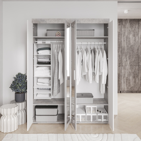 "Инстайл" Шкаф для белья ШК-31 (бетон/белый)