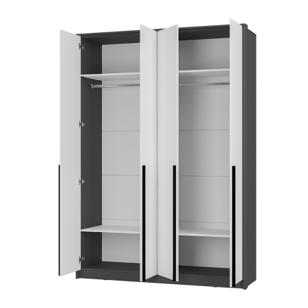 Шкаф 4-х створчатый "Шарм" ШК-15 (Графит/ Белый)