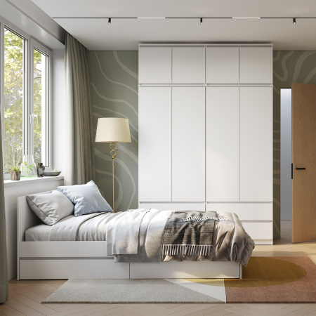 Шкаф 2-х створчатый "Симпл" ШК-03 (белый) Шкаф 2-х створчатый "Симпл" ШК-03 (белый)