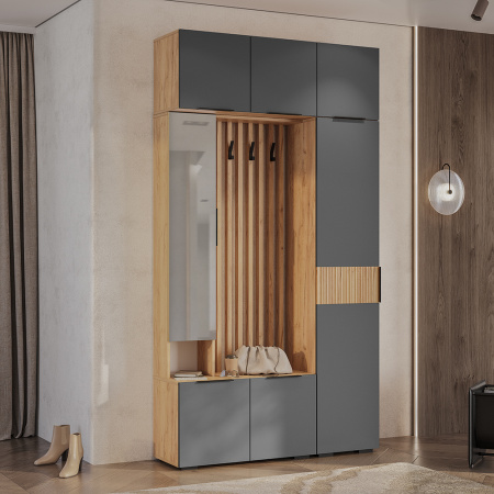 Шкаф навесной "Сандра" ШКН-03 (Крафт/Графит)