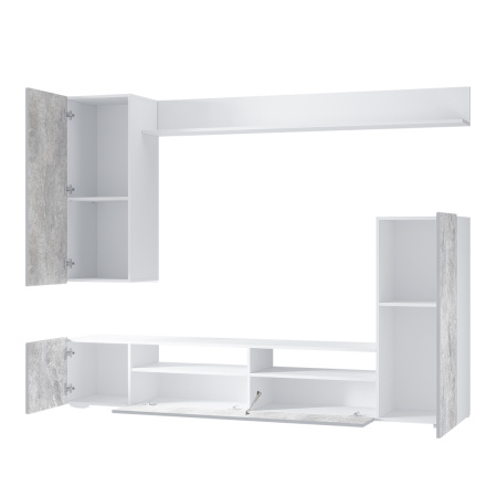 Гостиная "Диаманд"  (белый/цемент светлый)