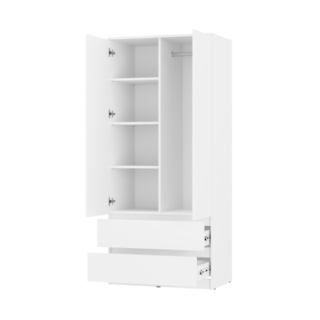 Шкаф 2-х створчатый "Симпл" ШК-03 (белый) Шкаф 2-х створчатый "Симпл" ШК-03 (белый)