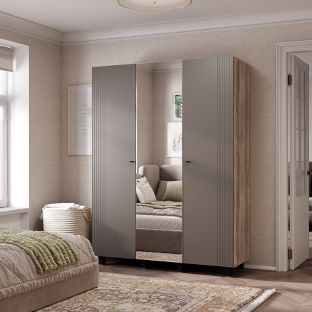 Шкаф 3-х створчатый "Олива" ШК-08 (Дуб каньон/MF14 Муссон)