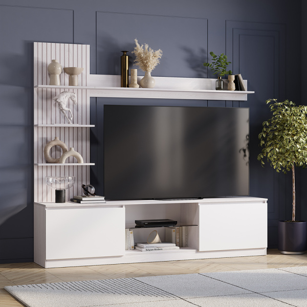 Гостиная "Убер" ГС-05 (ясень белый/белый)