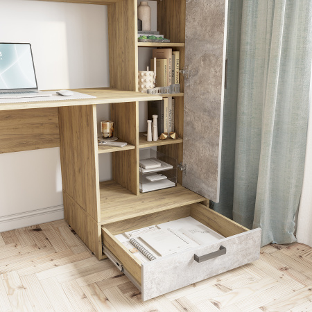 Стол письменный "Техно" (крафт/цемент)