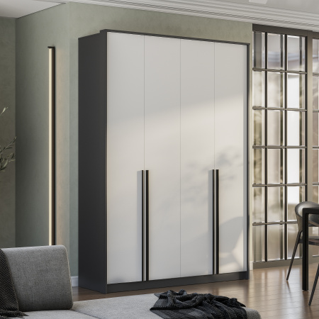 Шкаф 4-х створчатый "Шарм" ШК-15 (Графит/ Белый)