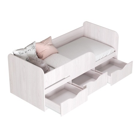 Кровать 0,9 м "Стандарт" КР-22 NEW (ясень белый)