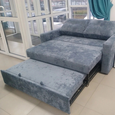 Мини-диван Венеция тройной-дельфин, метал., НПБ (локти: прямоугольные. Сп.м. 1400*2200, ткань OWN 26)