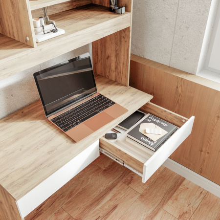 "Селфи" Стол письменный ПС-05 (крафт/белый)