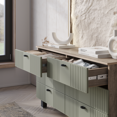 Комод "Олива" КМ-04 (Дуб каньон/MF12 Эвкалипт)