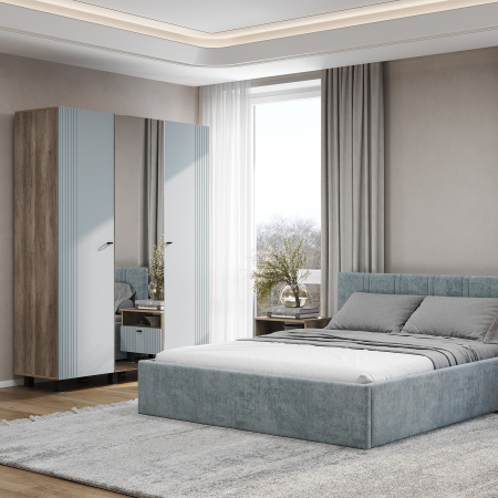 Шкаф 3-х створчатый "Олива" ШК-08 (Дуб каньон/MF11 Шарли бриз)