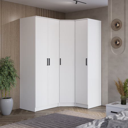 Шкаф угловой "Фьюжн" ШКУ-04 (Белый)