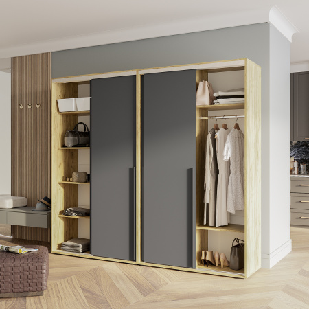 Шкаф-купе "Мебелони" ШКК-11 (МБ) (крафт/графит)