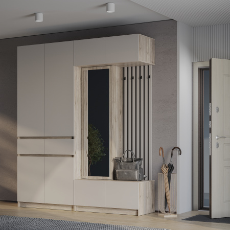 Прихожая "Багира" ПР-03 (Дуб смоки/Кашемир)