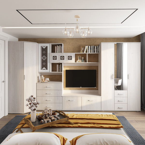 "Белла" шкаф угловой (ясень белый)