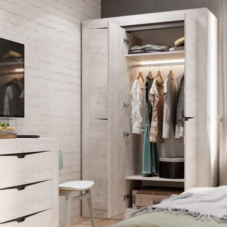 Шкаф 3-х створчатый "Леонардо" ШК-35 (Бетон пайн светлый/графит)