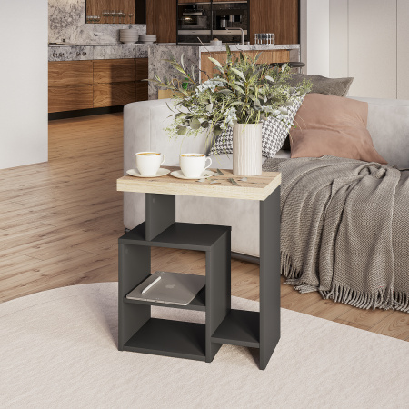 Стол журнальный "Роза" СЖ-01 (графит/дуб кера)