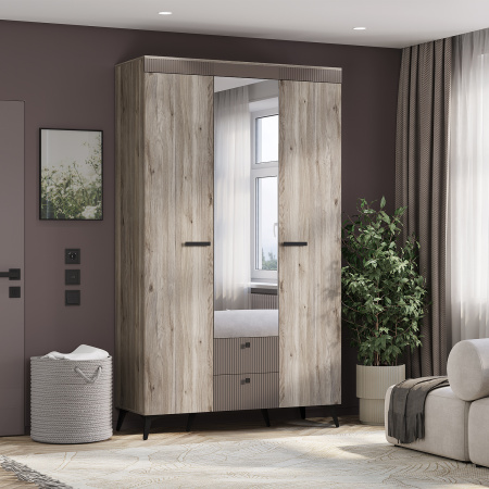 Шкаф 3-х створчатый "Кассандра" ШК-08 (Дуб смоки/MF 14)