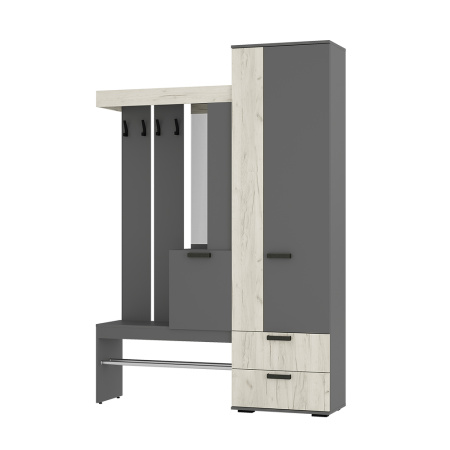 Прихожая "Трамп" (Графит/дуб крафт белый)