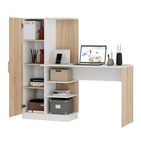 Стол компьютерный "Бейсик"  (Дуб сонома/белый (МБ))