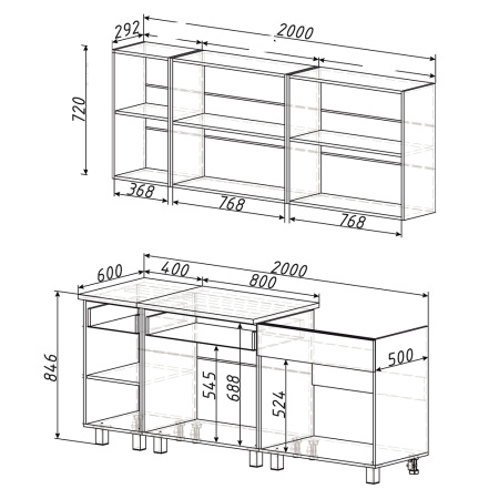 Кухня "Дакота" (БТС) (бетон пайн/графит)
