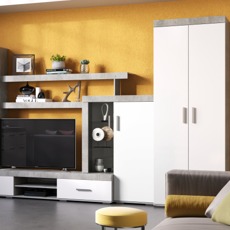 "Инстайл" Шкаф многоцелевого назначения ШК-29 (бетон/белый)